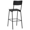 vidaXL Chaises de bar lot de 2 noir contreplaqué solide et acier