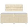 vidaXL Sommier &agrave; lattes de lit avec matelas Cr&egrave;me 200x200 cm Tissu