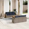vidaXL Salon de jardin 7 pcs avec coussins gris r&eacute;sine tress&eacute;e