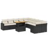 vidaXL Salon de jardin 11 pcs avec coussins noir r&eacute;sine tress&eacute;e