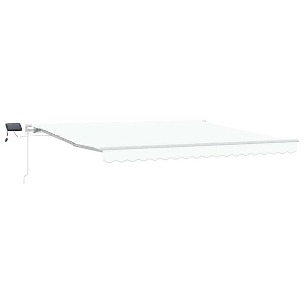 vidaXL Auvent R&eacute;tractable Blanc 400 &times; 300 cm Tissu et acier