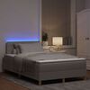 vidaXL Lit &agrave; ressort LED avec matelas Taupe 120 x 200 cm tissu