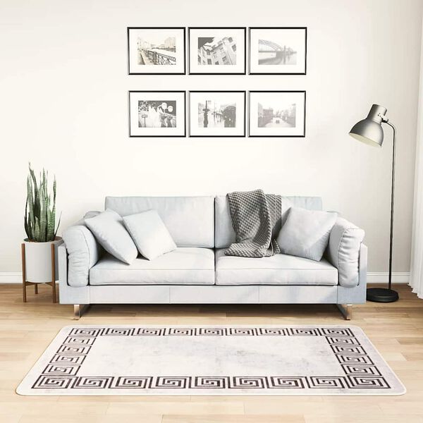 vidaXL Tapis lavable 80x150 cm Beige clair