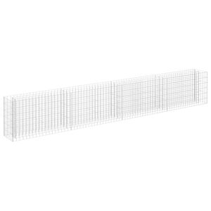 vidaXL Lit sur&eacute;lev&eacute; &agrave; gabion Acier galvanis&eacute; 360x30x60 cm