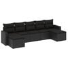 vidaXL Salon de jardin 7 pcs avec coussins noir r&eacute;sine tress&eacute;e