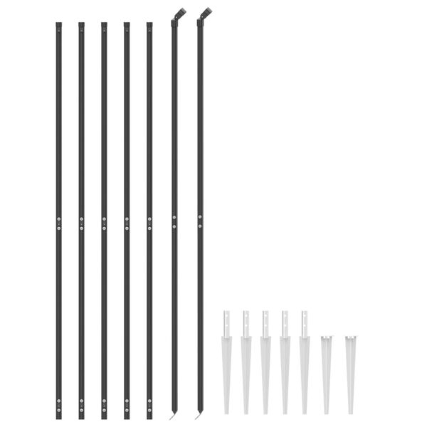vidaXL Cl&ocirc;ture en treillis m&eacute;tallique et ancrage anthracite 2,2x10 m