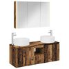vidaXL Ensemble d'armoire de salle de bain 4 pc Bois ancien