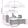 vidaXL Canap&eacute; de jardin 2 places et parasol et tabourets marron rotin