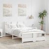 vidaXL Cadre de lit Blanc 135 x 190 cm Bois d'ing&eacute;nierie