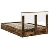 vidaXL Lit de Rangement Ch&ecirc;ne fum&eacute; 135 x 190 cm Bois d'ing&eacute;nierie