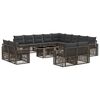 vidaXL Ensemble de canap&eacute; de jardin 14 pc Gris et Gris fonc&eacute; polyrotin