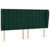 vidaXL T&ecirc;te de lit avec oreilles Vert fonc&eacute; 183x23x118/128 cm Velours