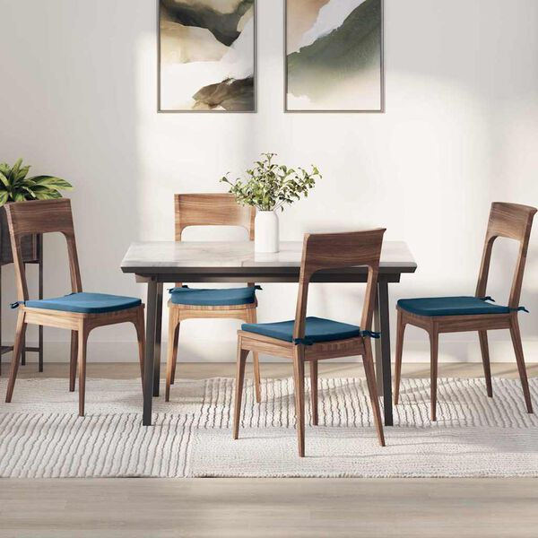 vidaXL Coussins de si&egrave;ge 4 pcs Bleu 40 x 40 x 3 cm Velours