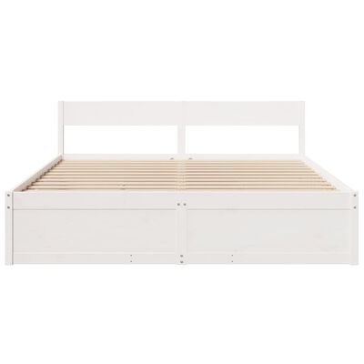 vidaXL Cadre de lit sans matelas blanc 180x200 cm bois massif de pin