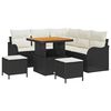 vidaXL Ensemble de canap&eacute; de jardin 8 pc Noir polyrotin