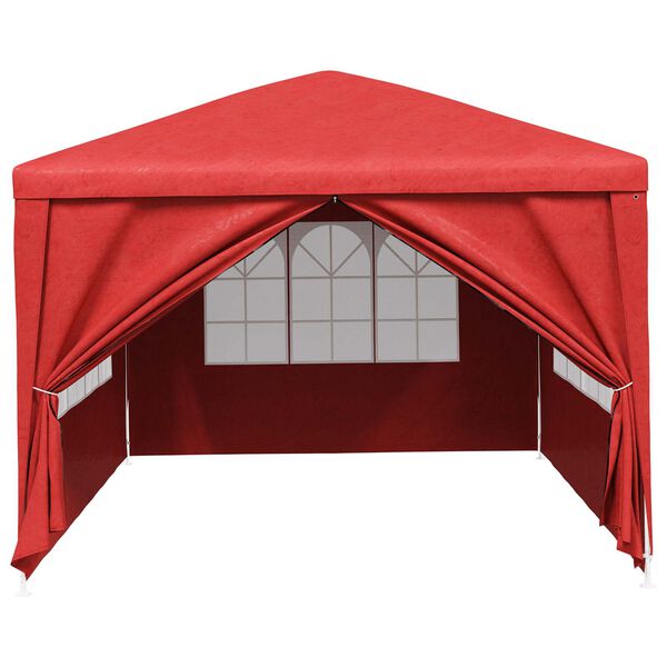 vidaXL Tente de f&ecirc;te avec mur Rouge 400 x 300 x 255 cm