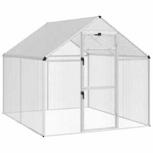 vidaXL Cage pour oiseaux Argent&eacute; 181,5 x 221 x 173,5 cm