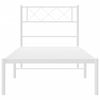 vidaXL Cadre de lit m&eacute;tal sans matelas avec t&ecirc;te de lit blanc 80x200cm