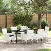 vidaXL Ensemble de salle &agrave; manger pour jardin 7 pcs Blanc Poly rotin
