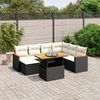vidaXL Salon de jardin 8 pcs avec coussins noir r&eacute;sine tress&eacute;e