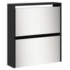 vidaXL Armoire &agrave; chaussures avec miroir 5 niveaux noir 63x17x169,5 cm