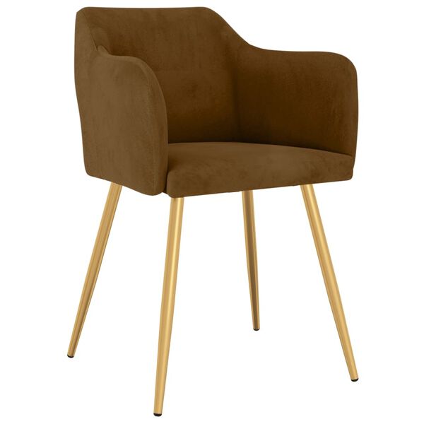 vidaXL Chaises &agrave; manger lot de 6 marron velours