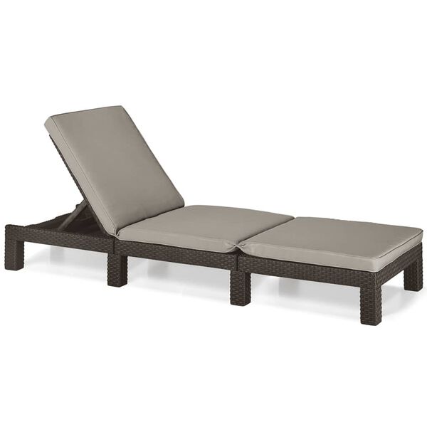 Keter Chaise longue avec coussin Daytona Marron