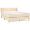 vidaXL Sommier &agrave; lattes de lit avec matelas Cr&egrave;me 140x200 cm Tissu