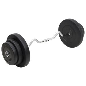 vidaXL Barre d'halt&egrave;res ondul&eacute;e avec plaques 60 kg