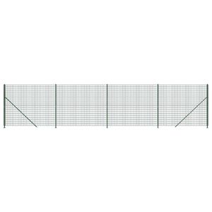 vidaXL Cl&ocirc;ture en treillis m&eacute;tallique avec bride vert 2,2x10 m