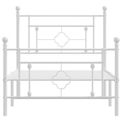 vidaXL Cadre de lit métal sans matelas avec pied de lit blanc 90x200cm