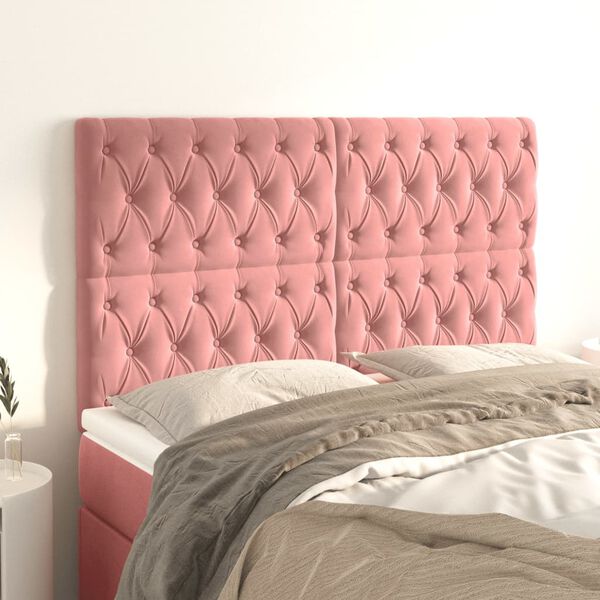 vidaXL T&ecirc;te de lit Rose 144x7x118/128 cm Velours