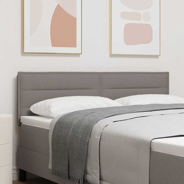 vidaXL T&ecirc;te de lit LED avec des lumi&egrave;res &agrave; LED Taupe 144 cm Polyester