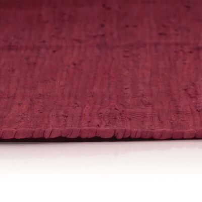 vidaXL Tapis Chindi Coton tissé à la main 120x170 cm Bordeaux