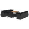 vidaXL Ensemble de canap&eacute; de jardin 11 pc Noir polyrotin