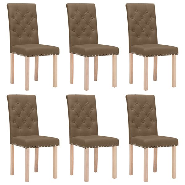 vidaXL Chaises &agrave; manger lot de 6 marron tissu