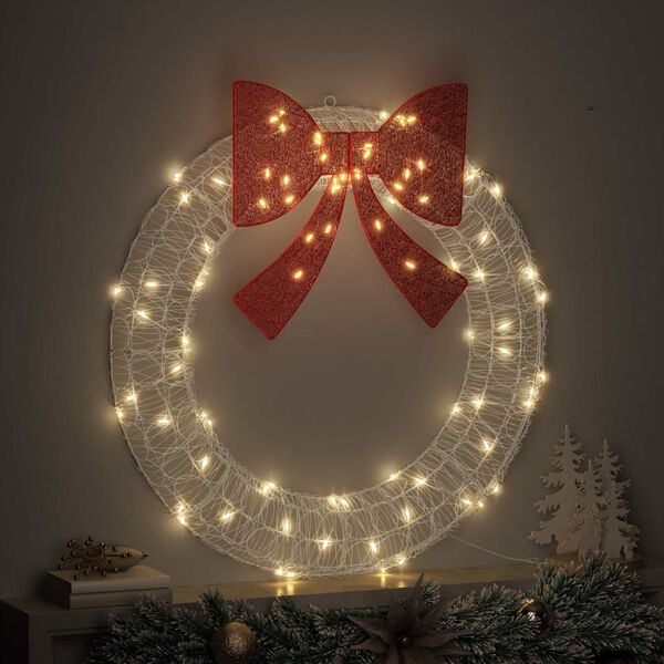 vidaXL Couronne avec 80 LED Blanc chaud 92 x 92 x 9,5 cm Acrylique