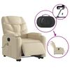 vidaXL Fauteuil inclinable de massage &eacute;lectrique Cr&egrave;me Tissu