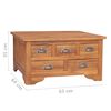 vidaXL Table basse avec dessus rabattable 65x65x35 cm Bois de teck