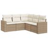 vidaXL Salon de jardin avec coussins 5 pcs beige r&eacute;sine tress&eacute;e