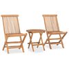 vidaXL Ensemble &agrave; manger d'ext&eacute;rieur pliable 3 pcs bois solide de teck
