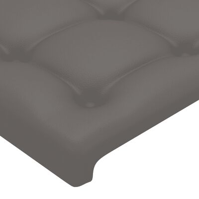 vidaXL Sommier à lattes de lit avec matelas Gris 90x200 cm Similicuir