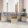vidaXL Ensemble de canap&eacute; de jardin 8 pcs Beige Poly rotin