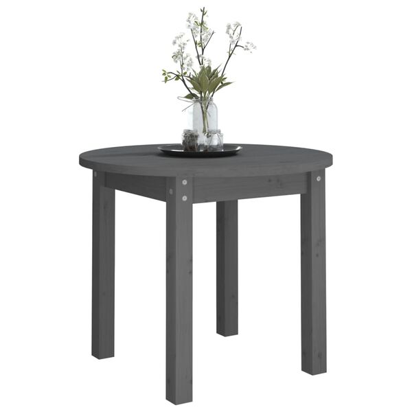vidaXL Table basse Gris &Oslash; 55x45 cm Bois massif de pin