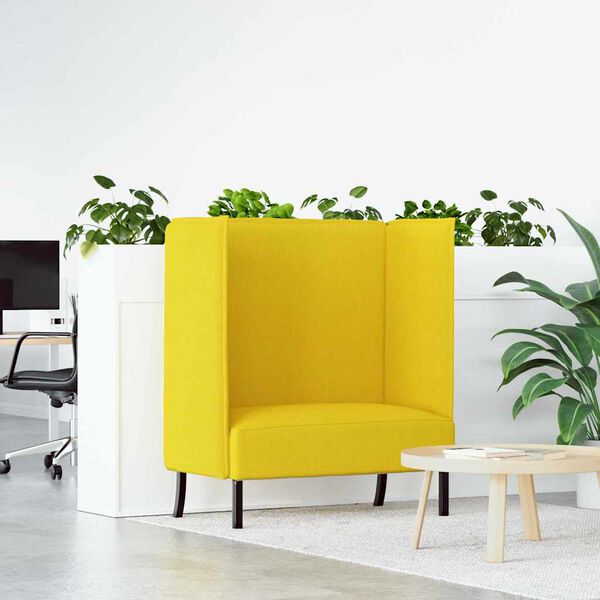 vidaXL Canap&eacute; &agrave; Haut Dossier 101cm Jaune clair tissu