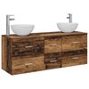 vidaXL Ensemble d'armoire de salle de bain 3 pc Bois ancien