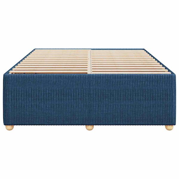 vidaXL Cadre de lit sans matelas bleu 140x200 cm tissu