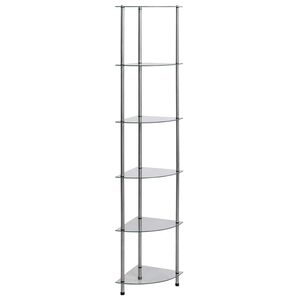 vidaXL &Eacute;tag&egrave;re &agrave; 6 niveaux Transparent 30x30x160 cm Verre tremp&eacute;