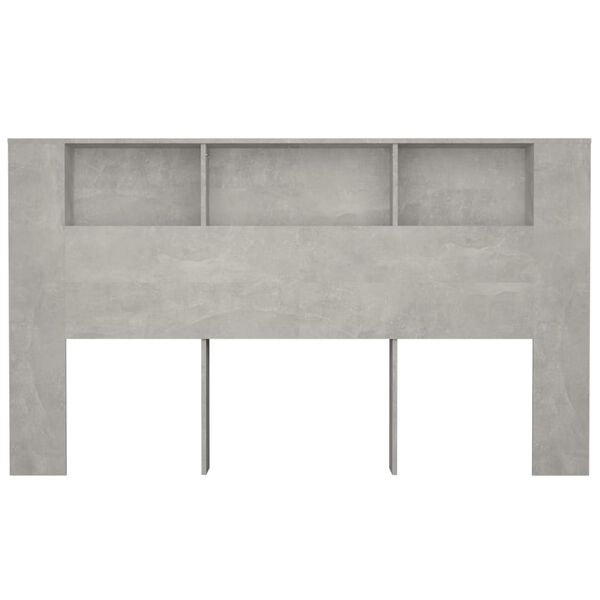 vidaXL Armoire de tête de lit Gris béton 180x18,5x104,5 cm