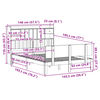 vidaXL Lit biblioth&egrave;que sans matelas 140x190 cm bois de pin massif